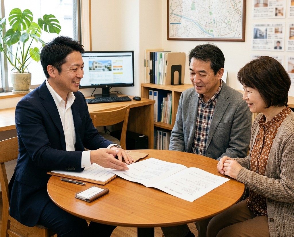 空き家の売却・活用プランを相談する様子